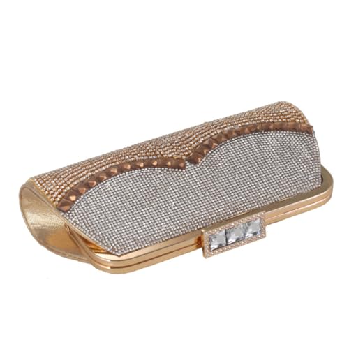 DEARMAMY Bolso De Damas Bolsos De Mano Para Mujer Bolsas Bolsa Más Bolso De Embrague Bolso Hecho a Mano Bolso De Mano De Noche Para Mujer Bolso De Banquete Golden Poliéster