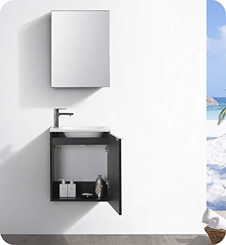 Fresca Valencia 20" Black Wall Hung Modern Bathroom Vanity #TOP3