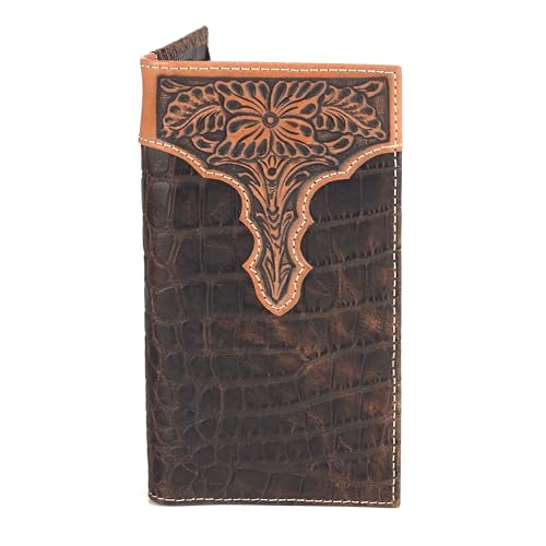 ARIAT Men's Floral Embossed Bi-Fold Rodeo Wallet - A3552802 One Size