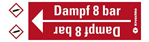 LEMAX® Rohrleitungsband Dampf 8 bar, praxisbewährt, ab Ø 10mm, rot/weiß, 33m/Rolle