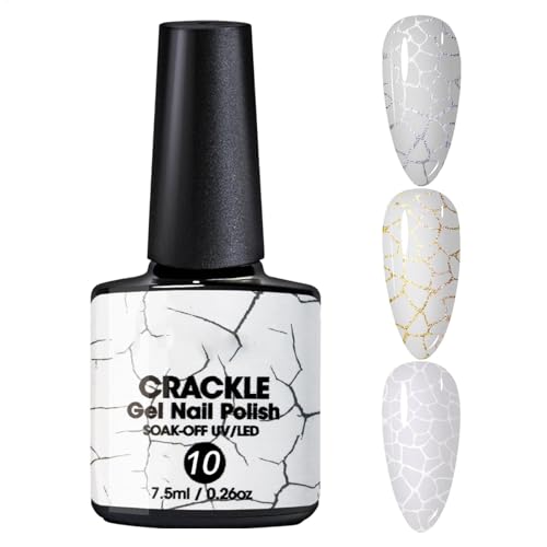 Vernis à ongles craquelé - Vernis à ongles craquelé - Noir - Décoration élégante pour ongles - Effet craquelé durable - Huile à motifs - Convient pour...