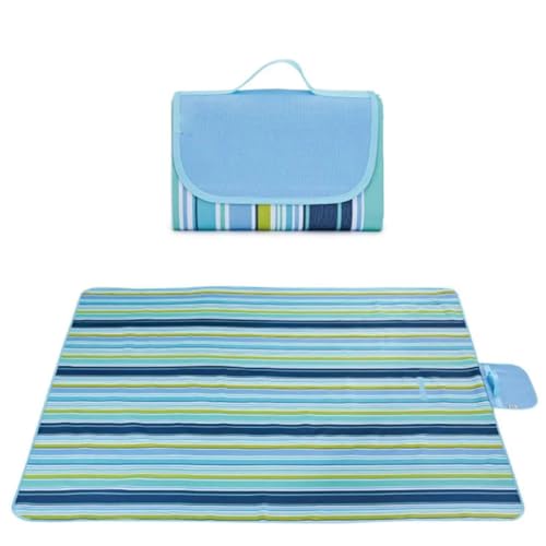 Alfombrilla de picnic impermeable y portátil, plegable, a prueba de humedad, manta para exteriores (200 cm x 200 cm) para camping, playa y aventuras de picnic