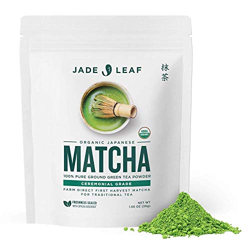 Jade Leaf Organic Matcha Green Tea Powder - Authentic Japanese Origin - Premium First Harvest Ceremonial Grade (1.06 Ounce)