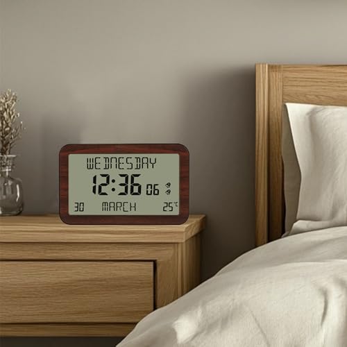 Reloj despertador digital de viaje y dormitorio con pantalla nitida y soporte multilingue 4