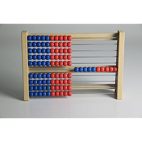 WISSNER® aktiv lernen - 100 er Rechenrahmen, ab 3 bis 99 Jahre, rot/blau - RE-Wood® Cover