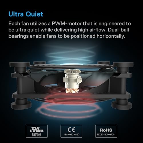 Image of AC Infinity MULTIFAN S3 Quiet 120mm USB Fan for Receiver DVR Playstation Xbox Computer Cabinet Cooling