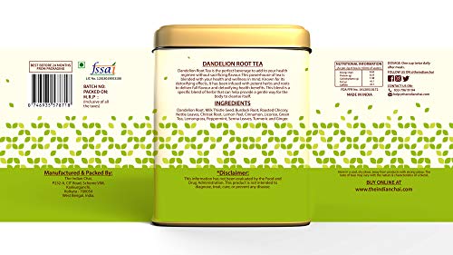 The Indian Chai Dandelion Root Tea For Detox|Kidney & Liver Detox Tea|Improves Kidney Function & Digestive Health|Herbal Tea|Dandelion Tea|Caffeine Free|Super-Herb|Loose Leaves (100 Grams)