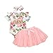 Completini da Bambina Neonato Tutina Abbigliamento 3 Pezzi Vestito Principessa Pagliaccetto Costume da Bambino Top + Gonna di Garza + Fascia Capelli 0-24 Mesi
