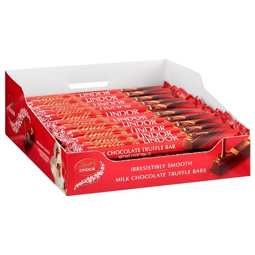 Lindt LINDOR Milk Chocolate Truffle Bar, Chocolate Candy Bar with Smooth Center, Great for gift giving, 1.3 oz. (30 Pack)