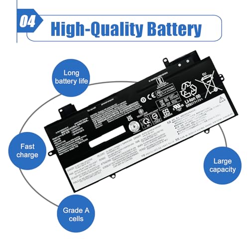 Image of 57Wh L20M4P71 L20C4P71 Laptop Battery Compatible with Lenovo ThinkPad X1 Carbon 9th Gen / X1 Yoga 6th Gen Series SB10T83216 5B10W13973 L20D4P71 SB10T83217 5B10W13972 15.44V 3695mAh
