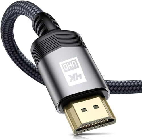 Cavo HDMI 4K a 60Hz 18Gbps ad alta velocità HDMI 2.0 cavo in nylon intrecciato, connettori dorati con canale di ritorno Ethernet/audio, compatibile con video 4K UHD 2160p, HD 1080p (1m, grigio)