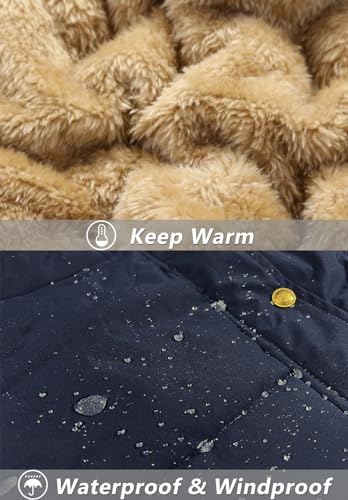 VtuAOL Men's Outerwear Vest for Men Winter Puffer Vests Fleece Lined Outdoor Warm Sleeveless Jackets4