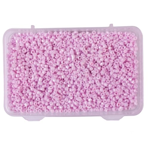 Image of eshoppee Baby Pink Color 8 /0 3mm Glass Seed Beads for Jewellery Making kit Art and Crafts Materials for Embroidery Necklace Bracelet Earring Making Materials DIY kit