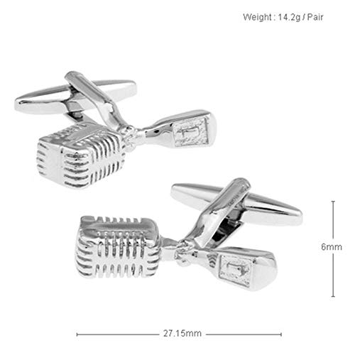 Mancuernillas Daesar para camisas de hombre plateadas miniatura 5
