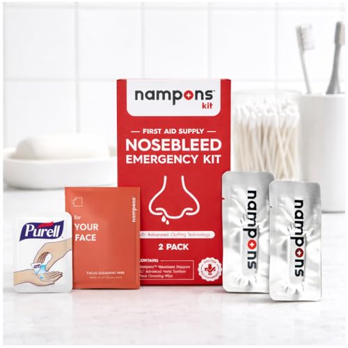 Nampons Nosebleed Emergency Kit, 2 Bleed Stoppers, Purell Sanitizer & Wipe miniatura 2