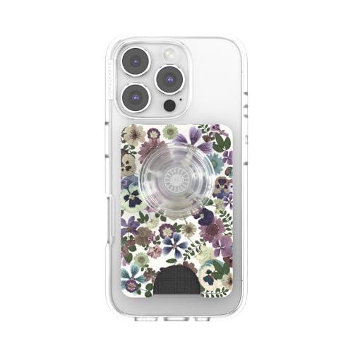 Image of PopSockets Kick-Out Wallet for MagSafe, Adjustable Kickstand, Magnetic Stand - Pressed Flower