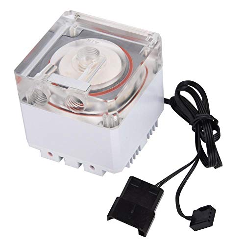 Richer-R CPU Water Cooling Pump, 3.5m Head, 800L/H Flow, 3000RPM, PC Compatible, Desktop, White