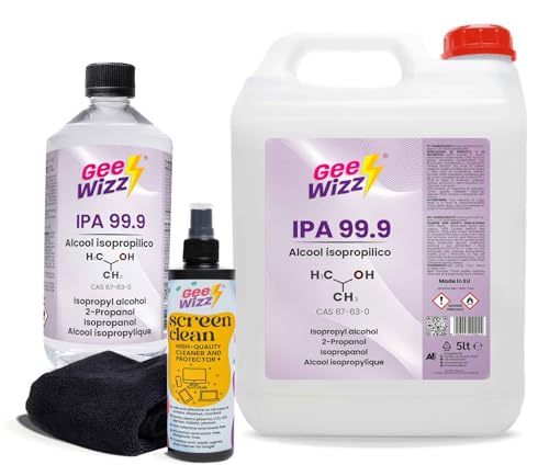 Gee-Wizz Ipa 99,9 | Isopropanolo - Alcool Isopropilico 99,9% | 2X5L | Detergente Alcol Per Pulizia Casa, Ufficio, Elettronica, Pulizia Delle Resine Stampa 3D, Vasche Ultrasuoni, Multiuso - 7