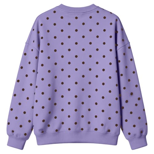 Polka Dot Sweatshirts for Women Fleece Oversized Comfortable Pullover Tops - image 6