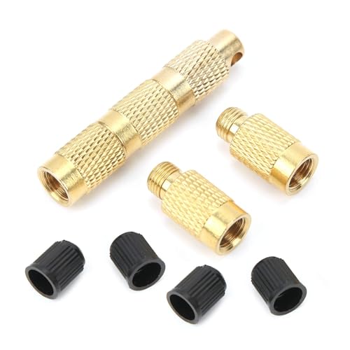 Image of 4‑in‑1 Tire Deflator Tool Kit, Portable Tyre Deflation Valve Tools, Copper Tire Pressure Relief Tire Bleeder Valve for Offroad Vehicles with Valve Keychain