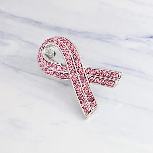 Breast Cancer Pin, Crystal Rhinestone Breast Cancer Awareness Pin, Pink Ribbon Breast Cancer Awareness Accessories for Women4