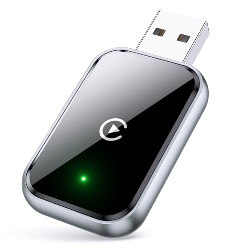 AIZEO Wireless CarPlay Adapter, Superschnelle Upgrade von Wired auf Wireless, Plug und Play, Mini & Stabiler, kompatibel mit iPhone iOS 10+ & Autos mit Wired CarPlay, Black