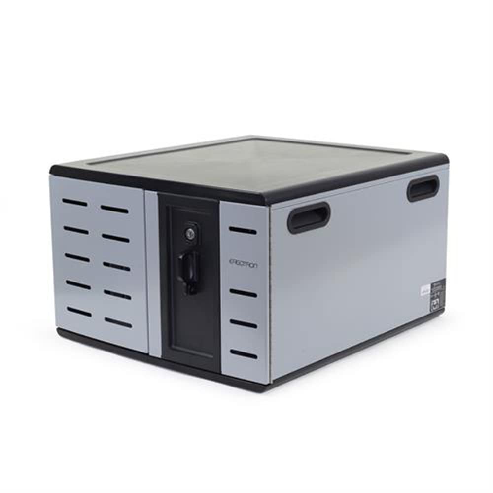 ERGOTRON Zip12 Charging Desktop Cabinet - Meuble de Rangement pour 12 tablettes/notebooks - Acier - Noir, Argent - Taille d'écran : jusqu'à 14 Pouces