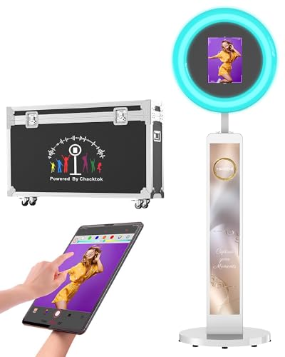 HARZHI Portable Photo Booth Compatible with Ipad 12.9in 10.9in 10.2in, for Ipad Photo Booth Shell Stand Stand Provide Chacktok PhotoBooth Software for Party and Wedding, Flight Case