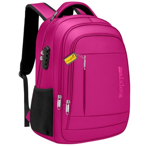 Mochila Bolsa Masculina Feminina Reforçada Semi Impermeavel Resistente Cabo de Aço Notebook Escolar Faculdade Viagem Trabalho Saída usb Cadeado na lateral e Bolso Antifurto nas Costas (Rosa)