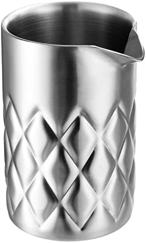 Nicunom Cocktail Mixing Glass, 18 Oz Stainless Steel Martini Stirring Glass, Double Walled Bar Mixing Pitcher, Cocktail Beaker, Seamless Glass Shaker With Weighted Bottom, Mixing Glass for Bartenders