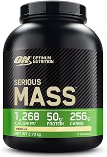 Optimum Nutrition Serious Mass Protein Powder High Calorie Mass Gainer with Vitamins, Creatine Monohydrate and Glutamine, Vanilla, 8 Servings, 2.73kg, Packaging May Vary