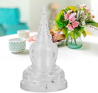 Buddhist Stupa Crystal Acrylic Statue Small Home Decor Miniature Figurine for Altar Table Office Shelf Tibetan Buddhism Collection Gift