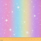 Erosebridal Tie Dye Fabric by The Yard, Pastel Rainbow Upholstery for Kids & Women, Kawaii Pink Blue Purple Ombre Decorative Fabric, Sky Starry Stars Princess Style, 1 Yard