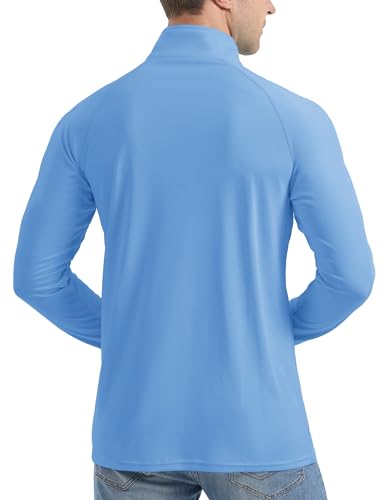 KINSWT Men's UPF 50+ Sun Shirts 1/4 Zip Long Sleeve UV Protection Quarter Zip Quick Dry Lightweight Golf Shirt3