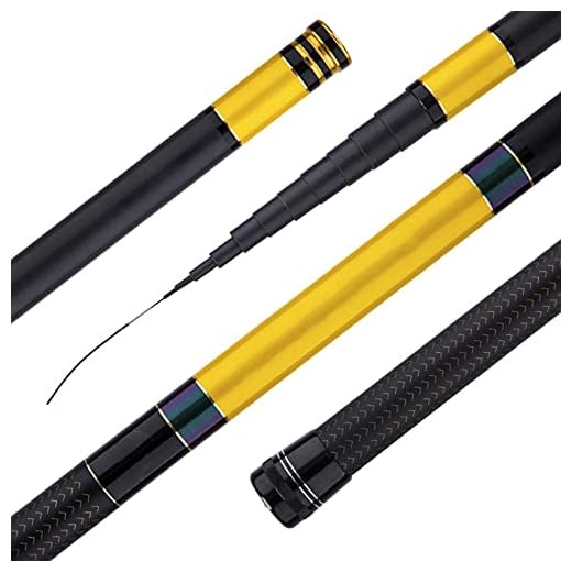 HSBAIS Portátil telescópico Cañas surfcasting, Fibra de Carbono Canna da Pesca Spinning, Ultra Light Colmic surfcasting para Viajar Agua Salada de Agua Dulce Juventud Adultos,12M