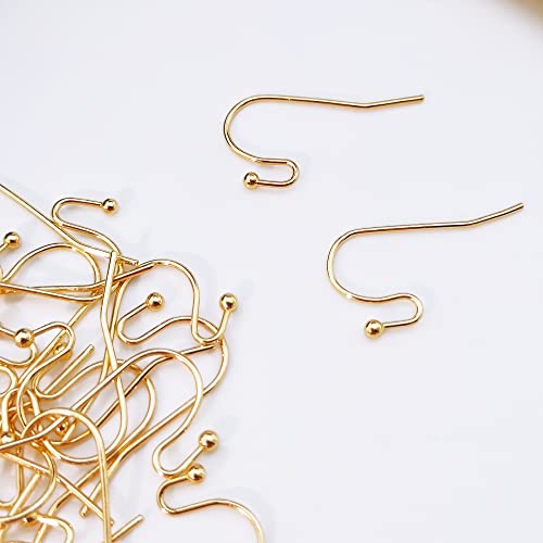 100 Pairs Gold Earwires Ball Dot French Earring Hooks/Dangle Earring Findings Jewelry Making Diy (Eh-1006-D1) #TOP4