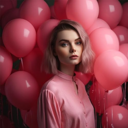 Image of Jobkoo Dusty Pink Balloons 5 Inch, 60 Pcs Small Vintage Pink Balloon Boho Dusty Rose Latex Balloons 5'' Mini Matte Retro Blush Mauve Helium Balloons for Birthday Wedding Baby Shower Party Decorations