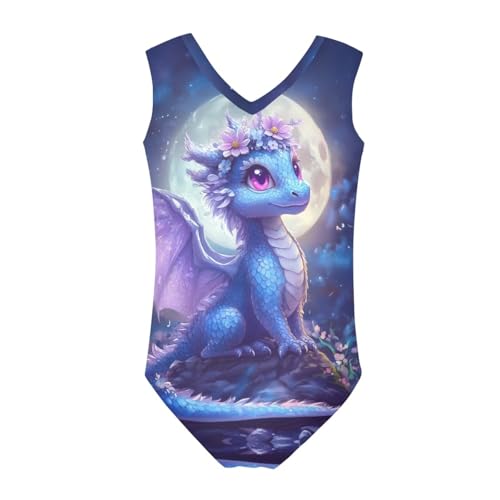 Girls One Piece Swimsuits V Neck Sleeveless Bathing Suit2