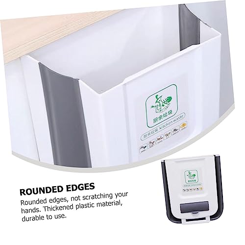 Caneca de basura plegable para cocina gris rectangular miniatura 6