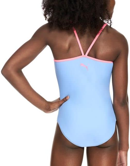 PUMA Girls' One Piece Bathing Suit, Athletic Swimsuit, Quick Dry, Day Dream - Image 5