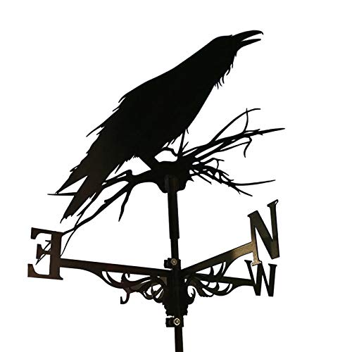 HXSD Metal Black Weathervane Roof Mount Weather Vane Outdoor Patio Yard