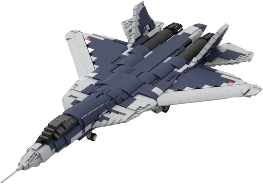 BrickCraftWorks SU-57 Combat Aircraft Building Kit, Military Series Building Blocks Set MOC Creative Aircraft for Teen Adults（1532PCS）