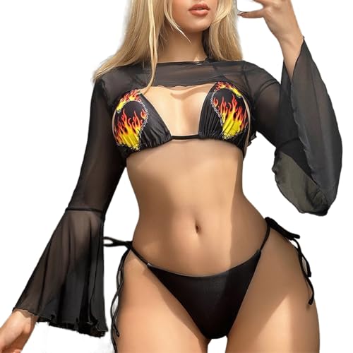 Maillot de bain triangle pour femme haut court manches courtes