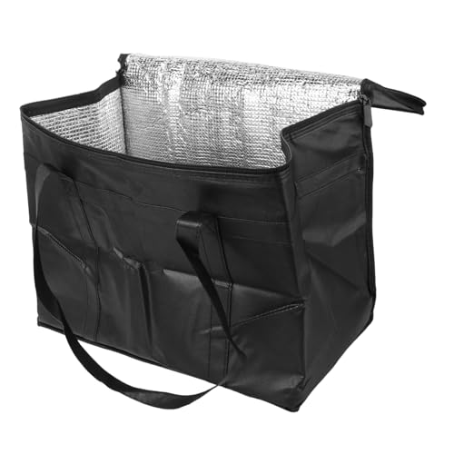 LIGIGWASH Bolsa Isotérmica de Aluminio con Cierre de Cremallera Reutilizable y Resistente al Agua Bolsa de Aislante para Alimentos Frescos y Bebidas Diseño Práctico y Duradero Color Negro