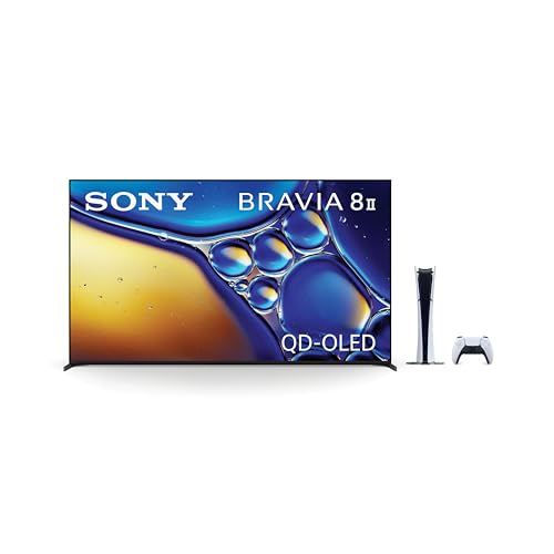 Image of Sony BRAVIA 8 II 55 Inch 4K QD OLED Smart TV (K-55XR80M2, 2025 Model) with PlayStation 5 Digital Edition Slim Console Bundle