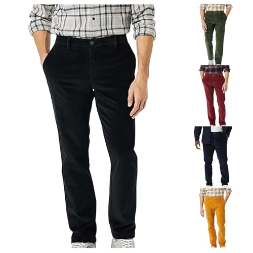 Men's Corduroy Pants Straight Leg Pleated Dress Pants Vintage Regular Fit Casual Pants Spring Summer Slacks Trousers3