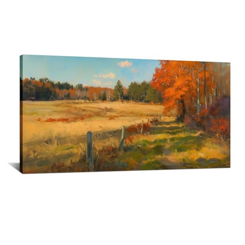 Peinture paysage vintage pour embellir un mur vide deco rustique toile 30x60