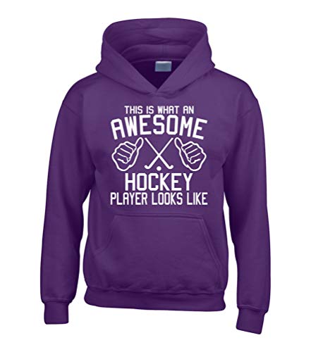 Pull hockey à capuche enfant 7-8 ans avec message humoristique pour le quotidien