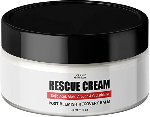 Azani Acne Rescue Cream | Post Blemish Recovery Cream, Acne Scars, Dark Spots, Red marks & bumps |Kojic Acid, Alpha Arbutin, Glutathione|Acne Spots, Pigmentation| Women & Men 1 Oz