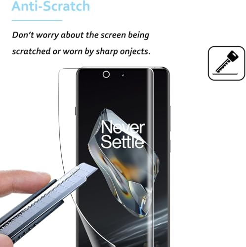 Image of Screen Protector for OnePlus 12R (1 Pack) | HD Clear Hydrogel TPU Film | Full Coverage Curved Screen Guard | Fingerprint Unlock Support | Self-Healing | Anti-Scratch | Bubble-Free | Case Friendly